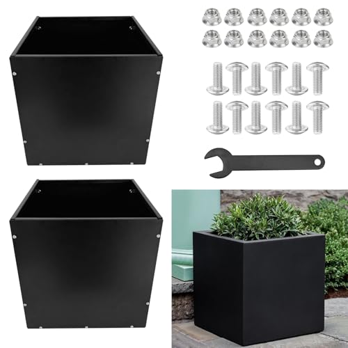 DEVALLEY Metal Planter Box 26"x26"x26",Heavy DutyTall Planter Modern Detached for Indoor & Outdoor Planters Cube,Square Flower Plant Pot for Commercial Residential for Patio Deck & Backyard by Generic - Used condition - US$71.82