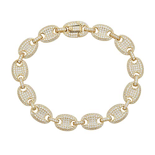 HarlemBling Iced Out Puffed Mariner Link Bracelet #TOP22