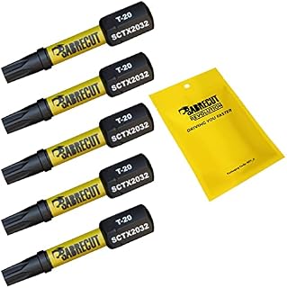 5 x SabreCut SCTX2032_5 32mm T20 TX20 Magnetic Impact Screwdriver Driver Bits Set Torx Heavy Duty Compatible with Dewalt Milwaukee Bosch Makita and More