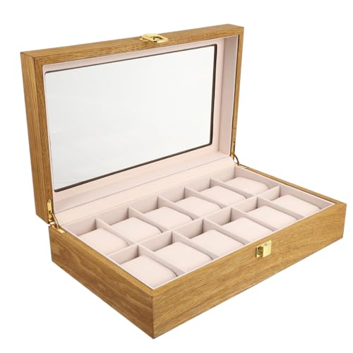 Boîte à montres bois vintage Healvian coffret rangement organisateur bijoux compartiments