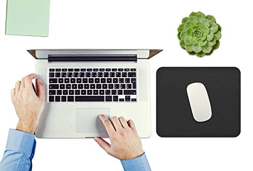 JIKIOU 3 Pack Comfortable Mouse Pad, Premium-Textured Computer Mouse Mat, Non-Slip Rubber Base Mousepad for Laptop, Computer & PC, 9.45x7.87x0.12 inch, Black