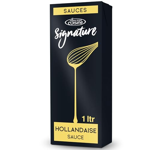 Essential Cuisine Signature Hollandaise Sauce - Rich, Creamy, and Gluten-Free - Made with 24% Butter - Perfect for Eggs Benedict and More - 1 Litre