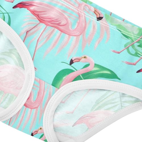 Cotton Toddlers Underwear Floral Pink Flamingos Green Leaves Blue Little Girl Panties Animals Kids Briefs Undies 2t4