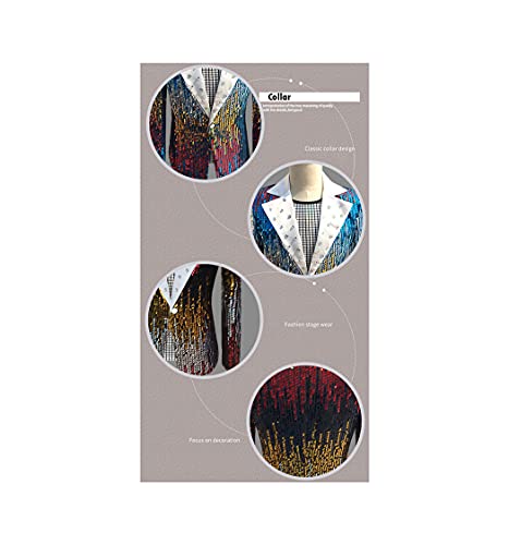Blazer de smoking ajusté bleu aux finitions pailletées pour célébration chic
