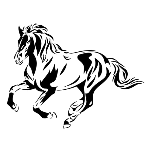 Sticker Autocollant Vinyle Cheval au galop - Décoration Parfaite pour de nombreuses Surfaces, idéal pour Camion chevaux, Vans chevaux Ordinateur portable,...