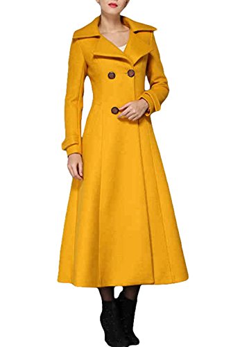Manteau laine femme automne hiver jaune maïs veste tendance élégante