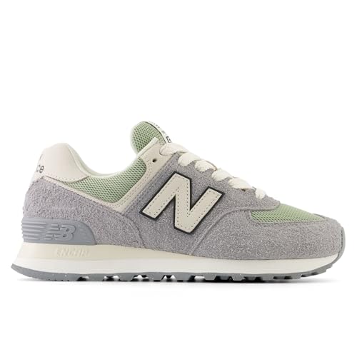 New Balance New Balance Women's 574 Sneakers, Grey/Green, 6 Medium US