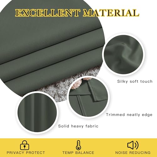 NICETOWN Blackout Curtains 2 Panels - Curtains 84 Inch Long,Room Darkening Grommet Drapes for Bedroom Living Room Windows (52 by 84 Inches,Dark Mallard,Set of 2) by NICETOWN - Used condition - Image 4