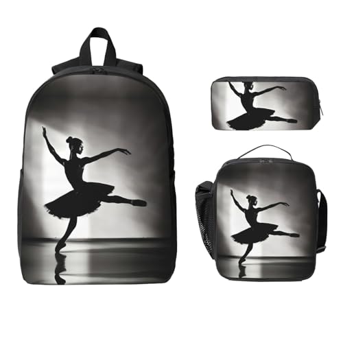 Mochila escolar de bailarina EdWal con lonchera y estuche pack de 3 piezas ligero 2