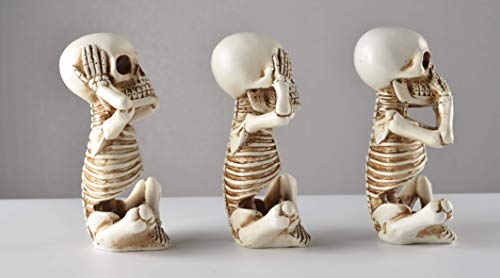 Set de tres figuras de esqueletos Halloween 4.8 in miniatura 6