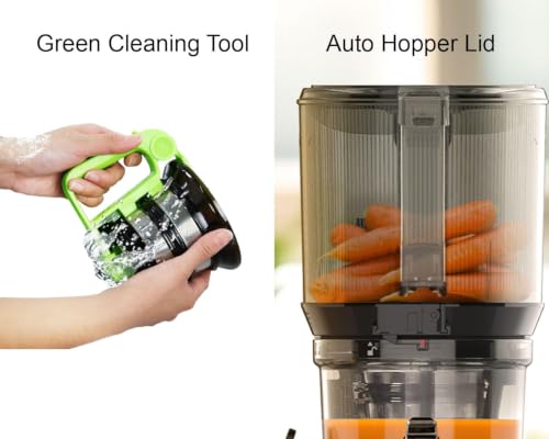Image of Kuvings Professional Cold Press Whole Slow Juicer, World's First Juicer with Patented Automatic-Cutting Auger to reduce juicing time (AUTO 10 Red + Smoothie & Sorbet)