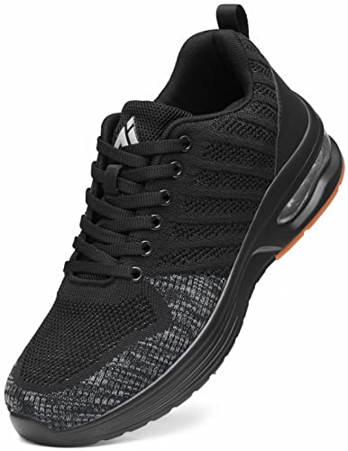 Mishansha Running Shoes for Men Sneakers Air Cushion Walking Shoes Comfortable Tennis Shoes Breathable Trail Running Shoes Smoky Black US15
