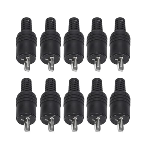 Zbssny 10 Stk Stecker 2 Polig DIN-Lautsprecherstecker mit Schraubklemmen, Lautsprecher Stecker Männlicher HiFi-Lautsprecherkabelanschluss, kein Löten