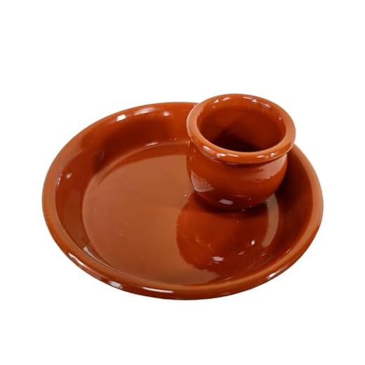 Fackelmann Plato Aceitunero Pequeño de Cerámica, Cuenco Aceitunero de Barro con Recipiente para Huesos de Aceituna, Plato para Aperitivos, Color Natural, Ø13x5cm, 1 ud.