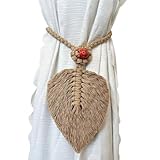 DESIGN ÉLÉGANT ET PRATIQUE : Les attaches de rideaux en coton tissé avec un motif à pompons et à feuilles allient fonctionnalité et attrait décoratif.