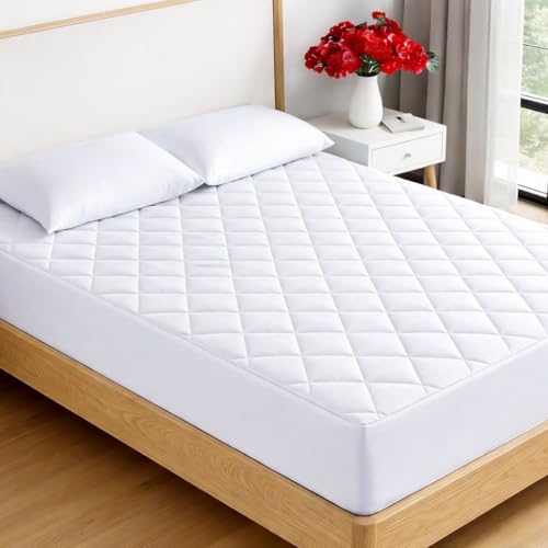 Elite Essentials Super King Mattress Protectors Extra Deep 30cm Fitted Skirt Breathable & Anti-Allergy Mattress Cover for Ultimate Comfort (183x200cm)