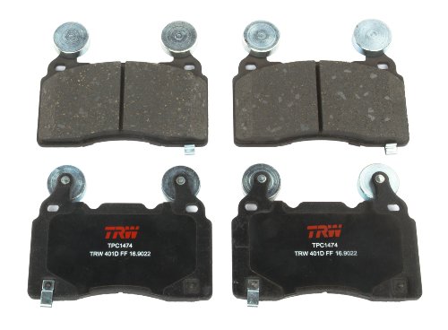 TRW TPC1474 Premium Ceramic Front Disc Brake Pad Set for select Cadillac CT6, CTS, ELR, XTS and Chevrolet Camaro, Corvette, SS and Tesla S models