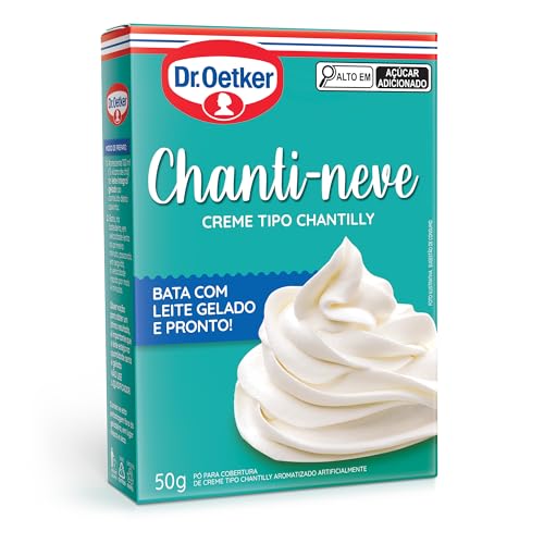 Dr. Oetker Pó Para Chanti-Neve, Creme Tipo Chantilly, Para Rechear e Decorar Bolos, Pavês e Sobremesas, Textura Leve e Suave, 50g