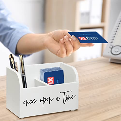 Yoto Card Holder,Wooden Yoto Card Case, Yoto Card Storage Box with Two Compartments, Wood Trading Deck Box -Designed to Hold Yotoo Mini Audio Cards (White, 2 compartments)