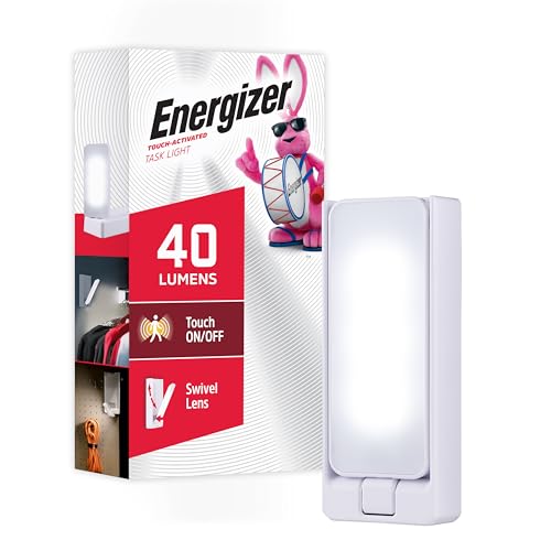 Image of Energizer Swivel LED Touch Light, Battery Operated, 35 Lumens, Wireless LED Closet Light, Ideal for Under Cabinet, Closet, Hallway, Work Bench, Washroom, Pantry and Laundry Room, White, 38362
