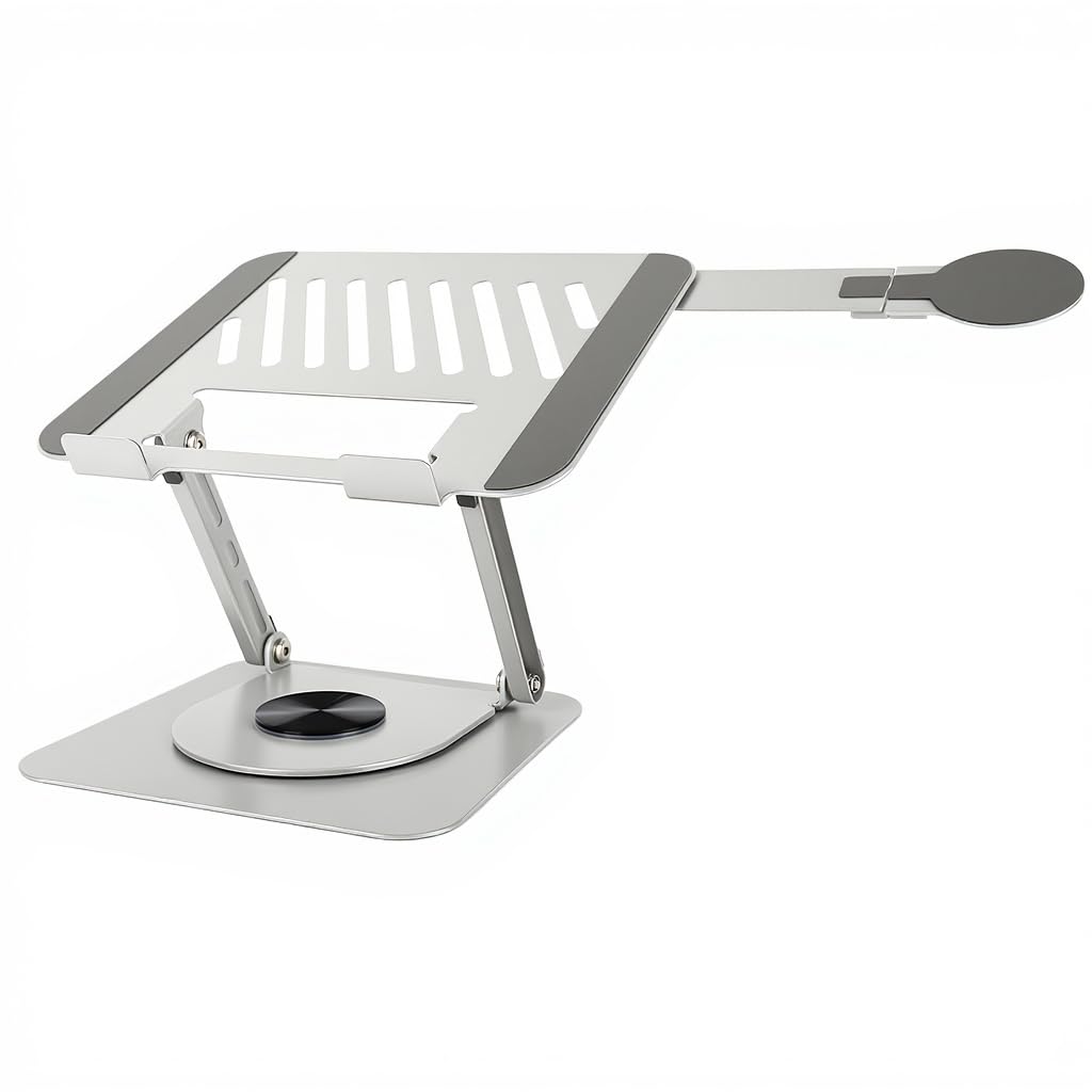 ZORBES® Desk Laptop Holder Phone Support 360° Rotatable 2 in 1 Carbon Steel Desk Holder for Phone & Laptop with Back Ventilated Slot Design Multipurpose Mount for Tablet and E-Reader ZORBES® Desk Laptop Holder Phone Support 360° Rotatable 2 in 1 Carbon Steel Desk Holder for Phone & Laptop with Back Ventilated Slot Design Multipurpose Mount for Tablet and E-Reader