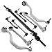 A-Premium Set of 9, Front Lower Forward & Rearward Control Arm, Sway Bar Link, Outer Tie Rod End, Center Link, Compatible with BMW E39 Series - 540i 1997-2003, M5 2000-2003, RWD Only