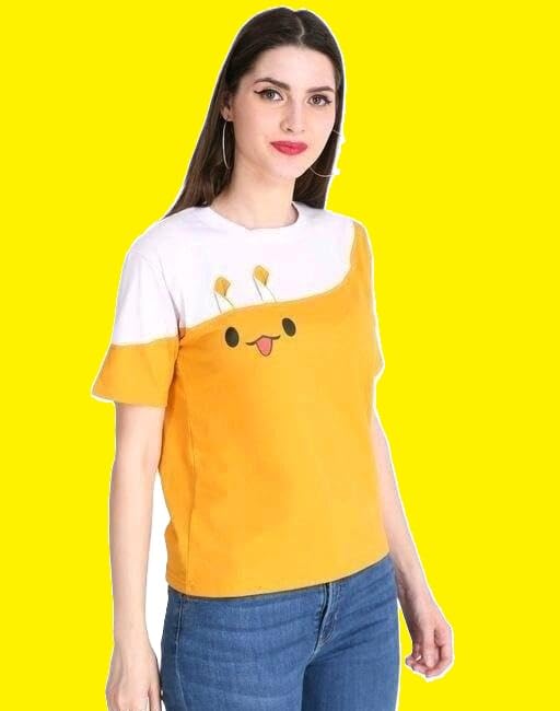Image of Stylish Women Printed T-Shirt | Cotton Blend Half Sleeve Tee | Fashionable Everyday Collection