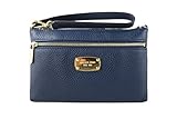 Michael Kors Jet Set Item Leather Wristlet (Navy)
