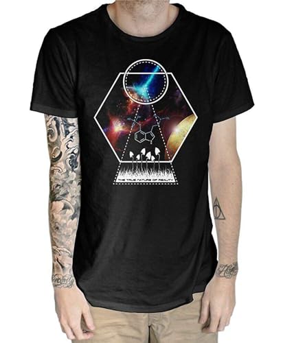 True Nature of Reality Psychedelic Drug Mens Camiseta Casual Cotton Unisex Black Tee Tops, Negro , XXL True Nature of Reality Psychedelic Drug Mens Camiseta Casual Cotton Unisex Black Tee Tops, Negro , XXL