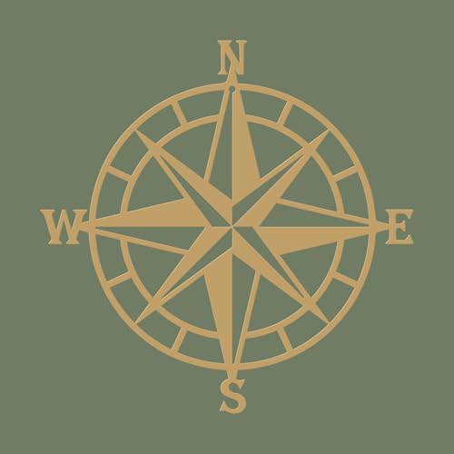 ESTART 11 Inches Metal Decorative Nautical Compass Wall Decor, Living Room Bedroom Office Porch Garden Patio Signs Wall Hanging Art Beach Theme Home Decoration (Gold)