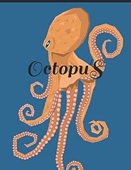 Paperback Octopus: notebook , black & white interior with wite paper , CollegeRuled 8.5x11 [21.6x27.9cm] A4 , 120 page , cover MATE Book