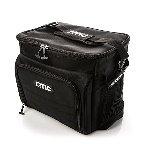 RTIC Day Cooler Bag 28 Can, Soft Sided Portable Insulated Cooling Bags for Lunch, Beach, Drink, Beverage, Travel, Camping, Picnic, for Men and Women, Black