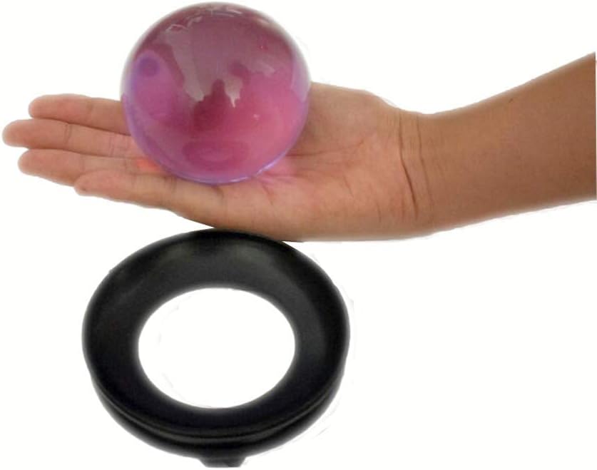 Crystal Ball with Base Holder Display Stand - Lovely Photography Crystal Ball Decor - Desk Art Decor K9 Crystal Prop - Witchcraft Accessory - Sphere Gazing Ball Ornaments, D:80mm(3.15 inch) (Purple)