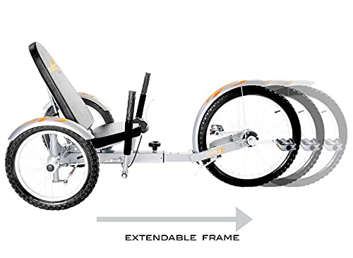 Mobo Triton Pro Adult Tricycle. Recumbent Trike. Adaptive 3-Wheel Bike Men Women, Quicksilver,28 x 29 x 48 inches (61" extended) - Thumbnail 3