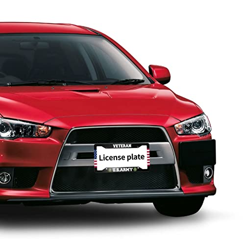 Us Army Veteran License Plate Frames American Flag Army License Plates Automotive Exterior Accessories Holder Aluminum Patriotic Car Tag 2 Pcs Set American Standard License Plate #TOP5