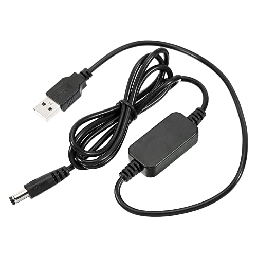 DC 5V a DC 12V USB Step Up Tensione Convertitore Cavo Alimentazione con DC Jack 5.5mm x 2.5mm Ottimo per Router fotocamera Auto Guida Registratore Nero 12W 2A