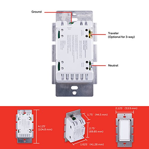 UltraPro Add-On Switch QuickFit and SimpleWire, In-Wall White Rocker Paddle Only, Z-Wave ZigBee Wireless Smart Lighting Controls, NOT A STANDALONE Switch, 39350
