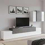 PRATIQUE ET INNOVANT : Ce produit se caractérise par des lignes simples et géométriques et un design moderne, c'est la solution idéale pour meubler un petit appartement avec des besoins d'espace - La couleur blanche associée au gris cendré est très moderne et en même temps elle s'adapte facilement à tout type d'environnement