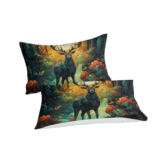 Parure de lit wapiti impression 3D relief tissu microfibre super king
