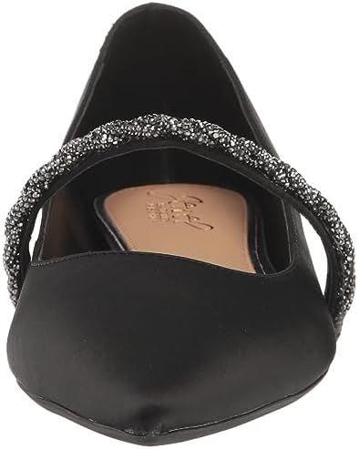 Jewel Badgley Mischka Vana Pointed Flats with Embellished Straps Black | Image 1