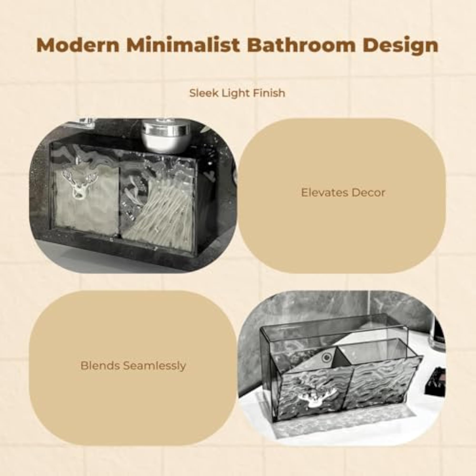 Bathroom Organizer Makeup Storage Box, Clear