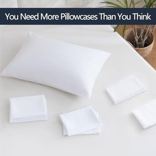 ZPECC Pillow Cases Bulk 24 Pack - Standard Pillowcases with Envelope Closure, Soft Brushed Microfiber Pillow Cover for Hotel Airb&bs Hospital Bedding Essential (Snow White)