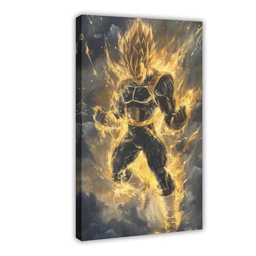 Poster sur toile Prince Saiyan - Décoration murale de chambre 50 x 75 cm