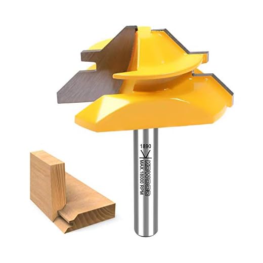 KOWOOD Router bit, 3/4” Cutting Height, 45 Degree Lock Miter Router Bit 1/4 Inch Shank