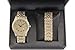 Charles Raymond Mens Watch w/Matching Iced Rolly Hip Hop Bracelet - Big Rhinestones on Trim and Elegant Baguette Time Indicators on Dial - Master Bling Designer - ST10226B (Gold)