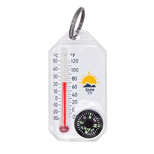 Sun Company Therm-O-Compass 2 - Large Zipper Pull Compass And Thermometer | Easy-To-Read Outdoor Thermometer And Compass #TOP16