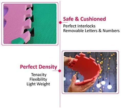 Miniatura 6 de Fieltro cuadrado para rompecabezas de espuma letras del alfabeto y números 6 x 6 pulgadas 72 piezas