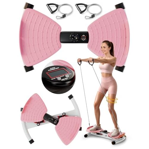 Waist Twister Machine with Smart Digital Counter and Resistance Bands 300 Lbs Capacity, Noiseless Ab Twister Board for Home Exercise, Fitness Equipment Ideal for Women to Burn Belly Fat and Tone Body