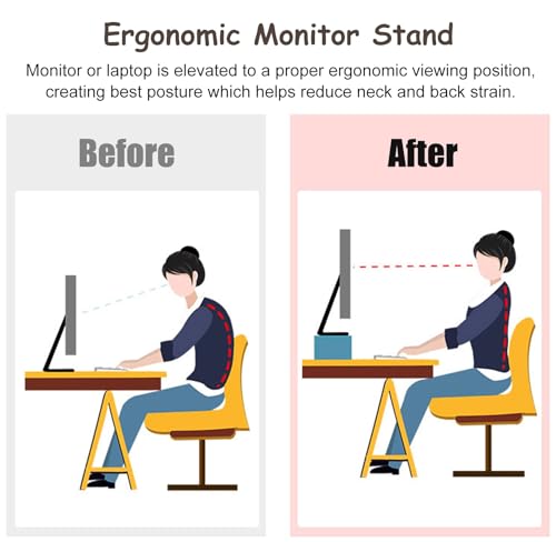 Support d'écran, support d'angle pour écran avec étagère de rangement de bureau - 6