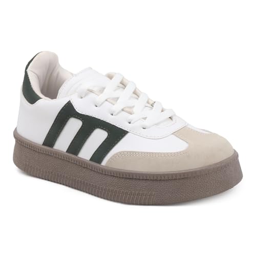 Image of Vendoz Women Sneaker | Cushioned Insole for Comfort | Stylish Lace-Up Design | Lightweigh & Perfect for Casual Outfit for Girls CNV7030